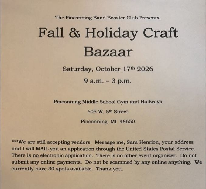 fall holiday bazaar details